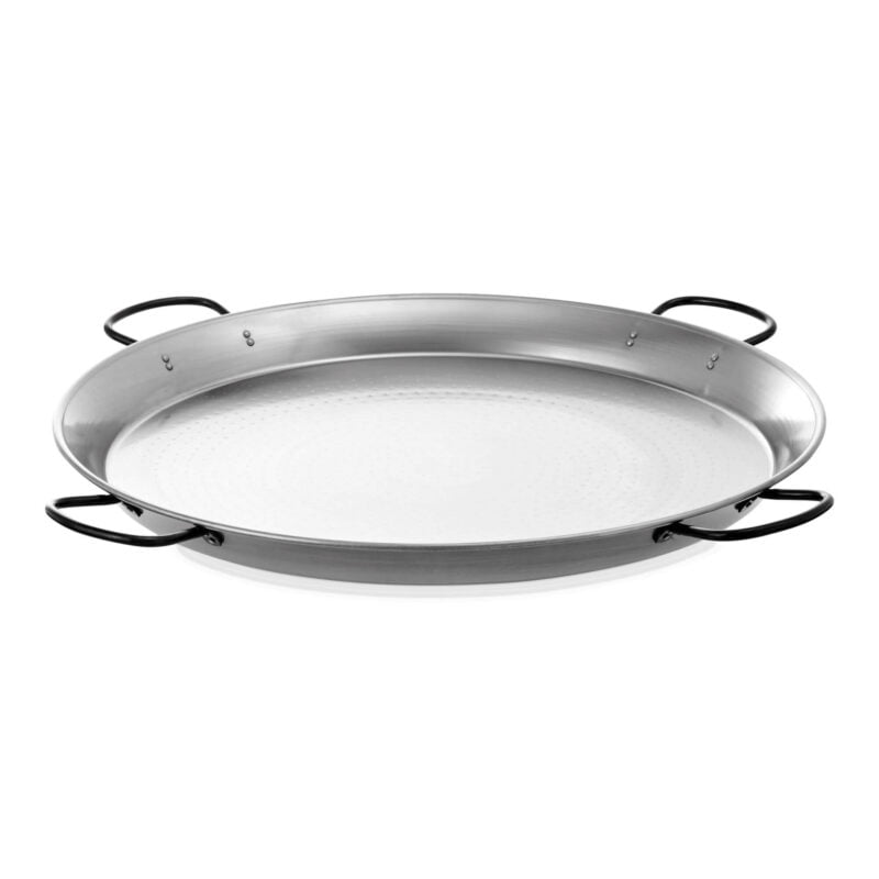 80 cm. Polished Steel Valencian Paella Pan - Flame fire